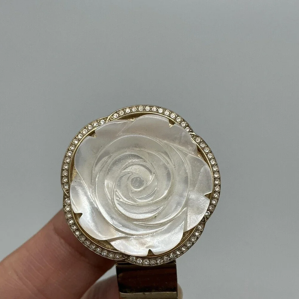 Anne Klein AK/3342 Womens Watch 30mm MOP Dial Gold Tone Rose New Battery 7